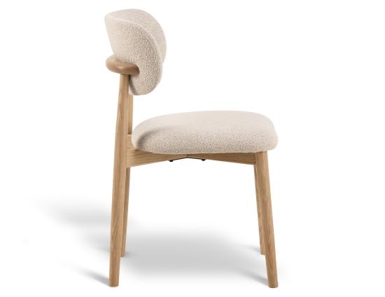 Oskar Dining Chair - Natural - Ivory Cream Fabric 
