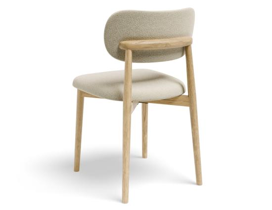 Oskar Dining Chair - Natural - Ivory Cream Fabric 