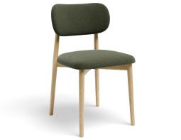 Oskar Dining Chair - Natural - Hunter Green Fabric 