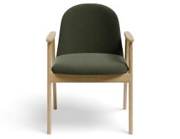 Lina Armchair - Natural - Hunter Green Fabric 