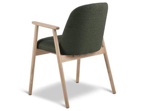 Lina Armchair - Natural - Hunter Green Fabric 