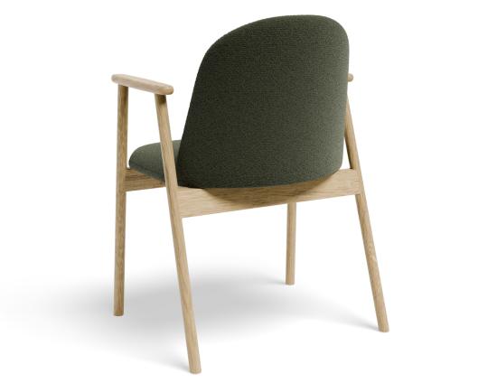 Lina Armchair - Natural - Hunter Green Fabric 
