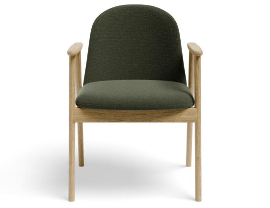 Lina Armchair - Natural - Hunter Green Fabric 