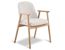 Lina Armchair - Natural - Ivory Cream Fabric 