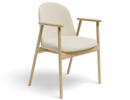 Lina Armchair - Natural - Ivory Cream Fabric 