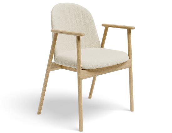 Lina Armchair - Natural - Ivory Cream Fabric 