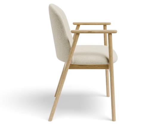 Lina Armchair - Natural - Ivory Cream Fabric 