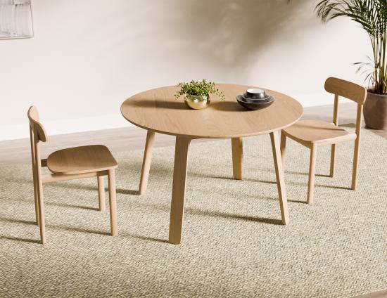 Mateo Dining Table - Round - Natural Ash - 120cm
