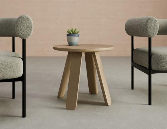 Mateo Side Table - Round - Natural Ash - 50cm