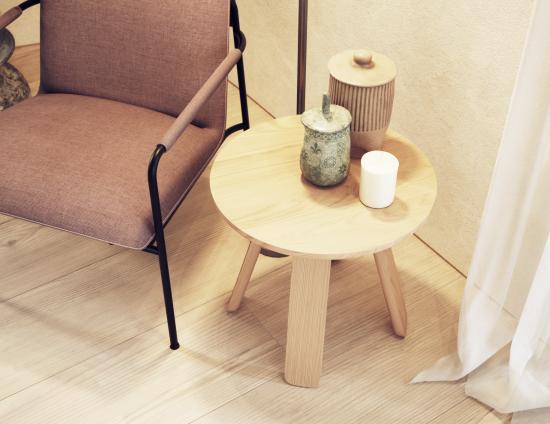 Mateo Side Table - Round - Natural Ash - 50cm