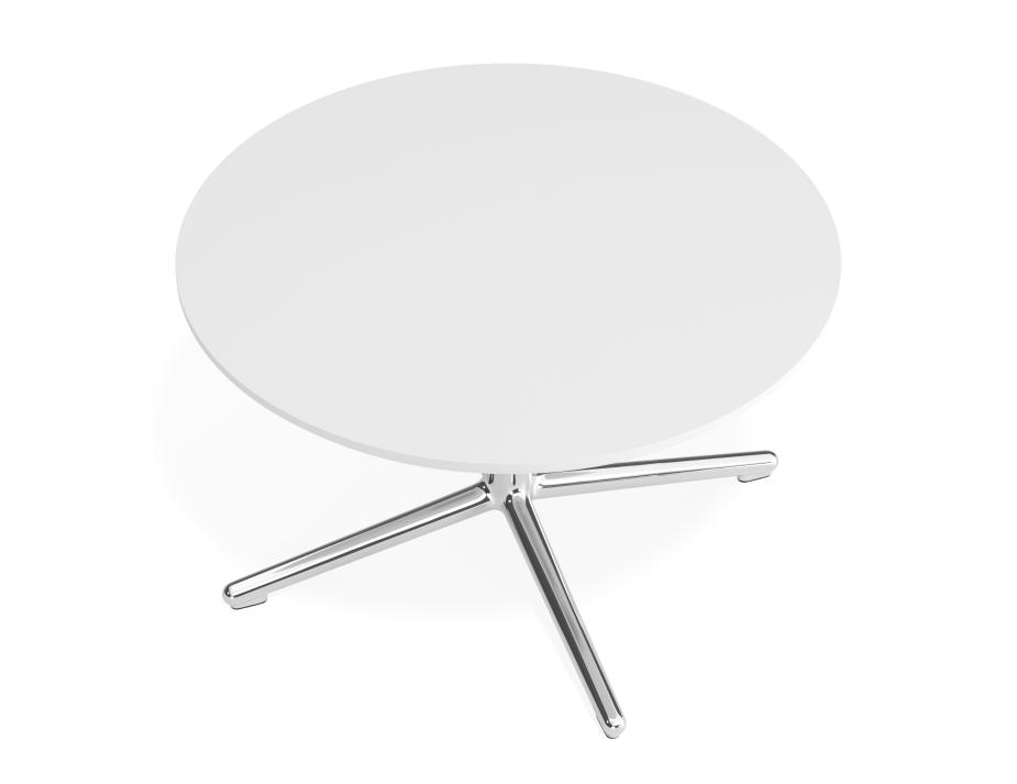 P 4 Place Coffeetable 700dia White Chrome