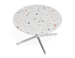 P 4 Place Coffeetable 700dia Terrazzo Chrome