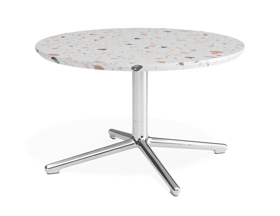 P 1 Place Coffeetable 700dia Terrazzo Chrome