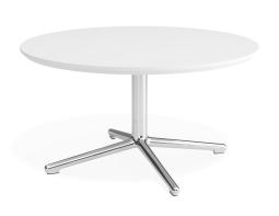 P 1 Place Coffeetable 800dia White Chrome