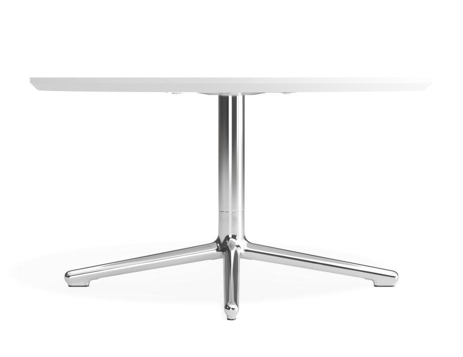 P 3 Place Coffeetable 800dia White Chrome