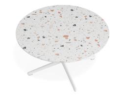 P 4 Place Coffeetable 800dia Terrazzo White
