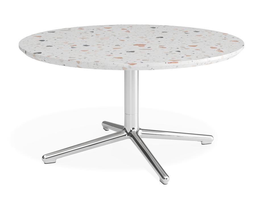 P 1 Place Coffeetable 800dia Terrazzo Chrome