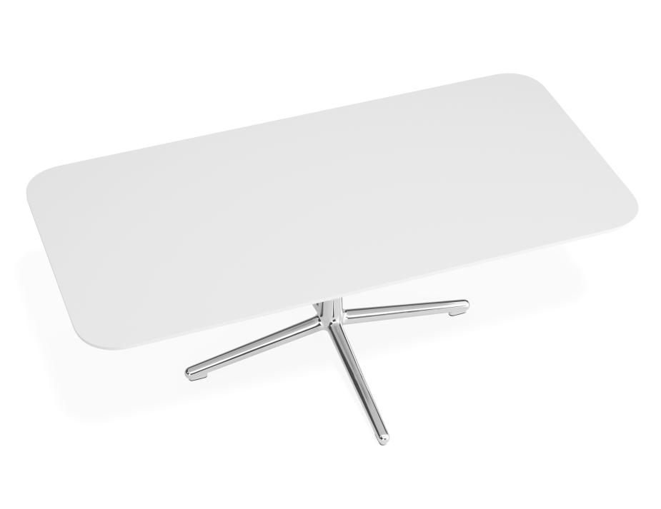 P 4 Place Coffeetable 1200x600 White Chrome