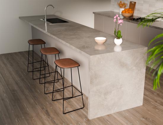 Elva Stool - Black Seat - Tan Pad - Black Frame