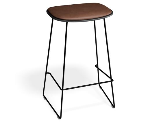 Elva Stool - Black Seat - Tan Pad - Black Frame