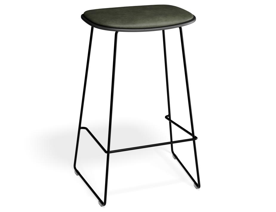 P 1 Elvav2 Kitchenstool Padded Black Black Greenpu