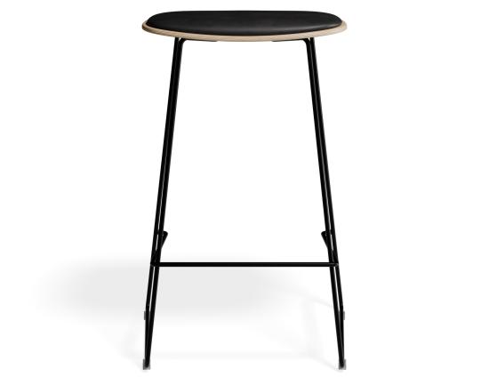 Elva Stool - Natural Seat - Black Pad - Black Frame