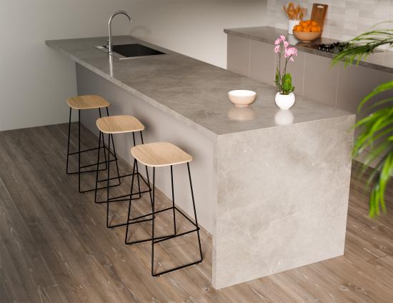 Elva Stool - Natural Seat - Black Frame