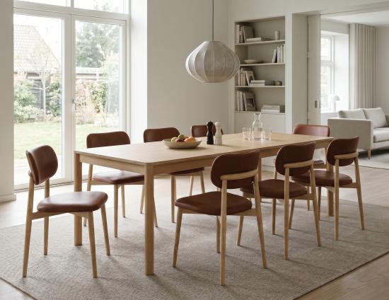 Oskar Dining Chair - Natural - Retro Brandy PU