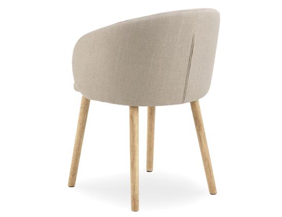 Henley Dining Chair - Timber Legs - Fawn Beige Fabric