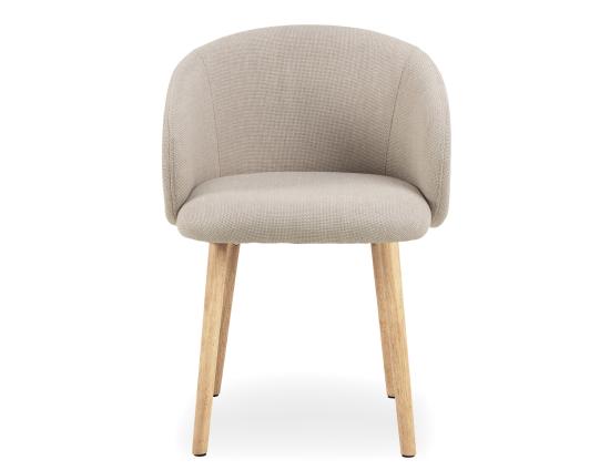 Henley Dining Chair - Timber Legs - Fawn Beige Fabric
