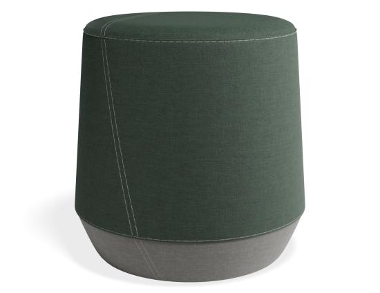 Button Small Ottoman - Light Grey - Green