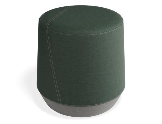 Button Small Ottoman - Light Grey - Green