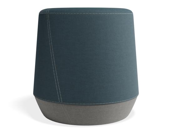 Button Small Ottoman - Light Grey - Blue