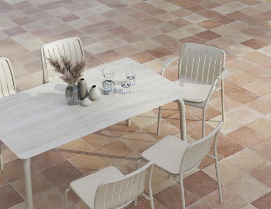 Roku Dining Table 160cm - Outdoor - Latte - Dune Ceramic