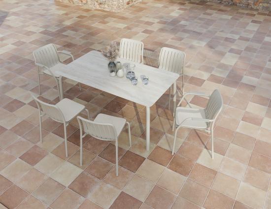 Roku Dining Table 160cm - Outdoor - Latte - Dune Ceramic