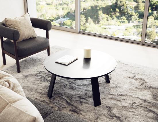 Mateo Coffee Table - Round - Black Ash - 90cm