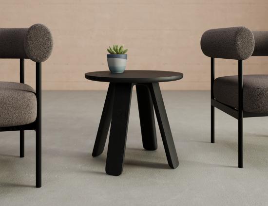 Mateo Side Table - Round - Black Ash - 50cm