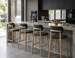 Wooden Stool Oskar Green Uphoolstered