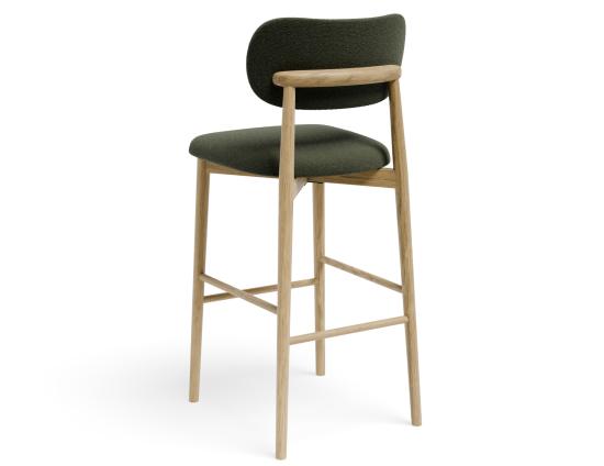 Oskar Bar Stool - Natural - Hunter Green Fabric 