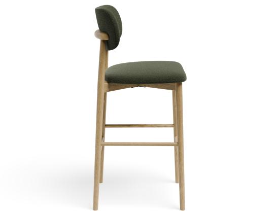 Oskar Bar Stool - Natural - Hunter Green Fabric 
