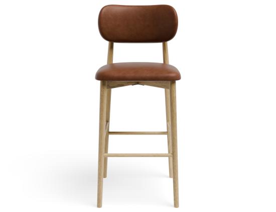 Oskar Bar Stool - Natural - Retro Brandy PU