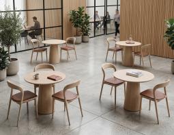 Natural Round Table Mia Chairs 85 Circa