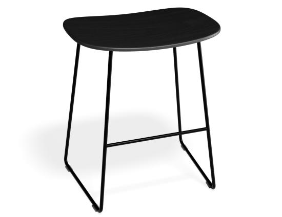 Elva Low Stool - Black Seat - Black Frame