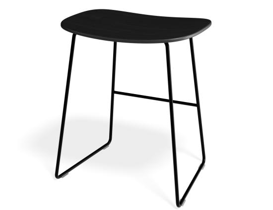 Elva Low Stool - Black Seat - Black Frame