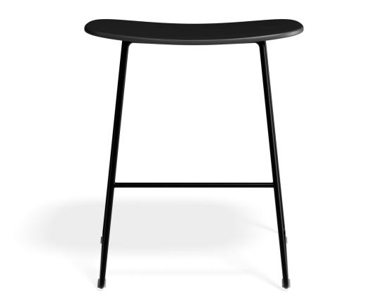 Elva Low Stool - Black Seat - Black Frame
