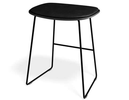 Elva Low Stool - Black Seat - Black Pad - Black Frame