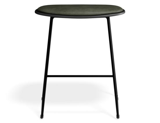 Elva Low Stool - Black Seat - Green Pad - Black Frame