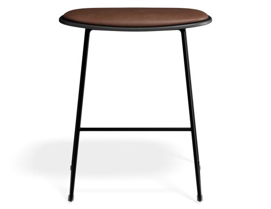 Elva Low Stool - Black Seat - Tan Pad - Black Frame