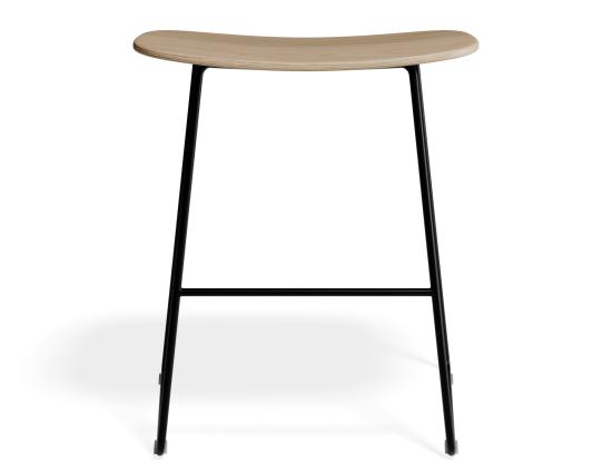 Elva Low Stool - Natural Seat - Black Frame