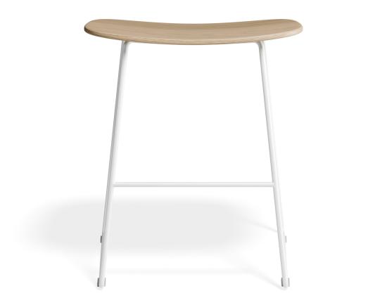 Elva Low Stool - Natural Seat - White Frame